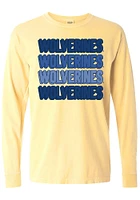 Summit Sportswear Michigan Wolverines Womens Yellow Repeat LS Tee