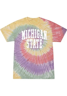 Summit Sportswear Michigan State Spartans Womens White Quinn Tie Dye Pattern Short Sleeve T-Shirt