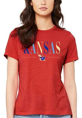 Summit Sportswear Kansas Jayhawks Womens Red Classic Short Sleeve T-Shirt
