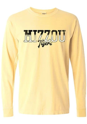Summit Sportswear Missouri Tigers Womens Yellow Two Tone LS Tee