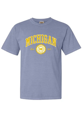 Summit Sportswear Michigan Wolverines Womens Blue Arch Seal Short Sleeve T-Shirt