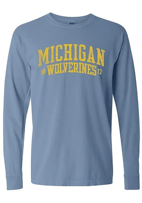 Summit Sportswear Michigan Wolverines Womens Blue Classic Arch LS Tee