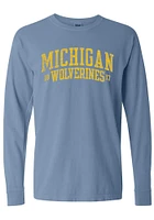 Summit Sportswear Michigan Wolverines Womens Blue Classic Arch LS Tee
