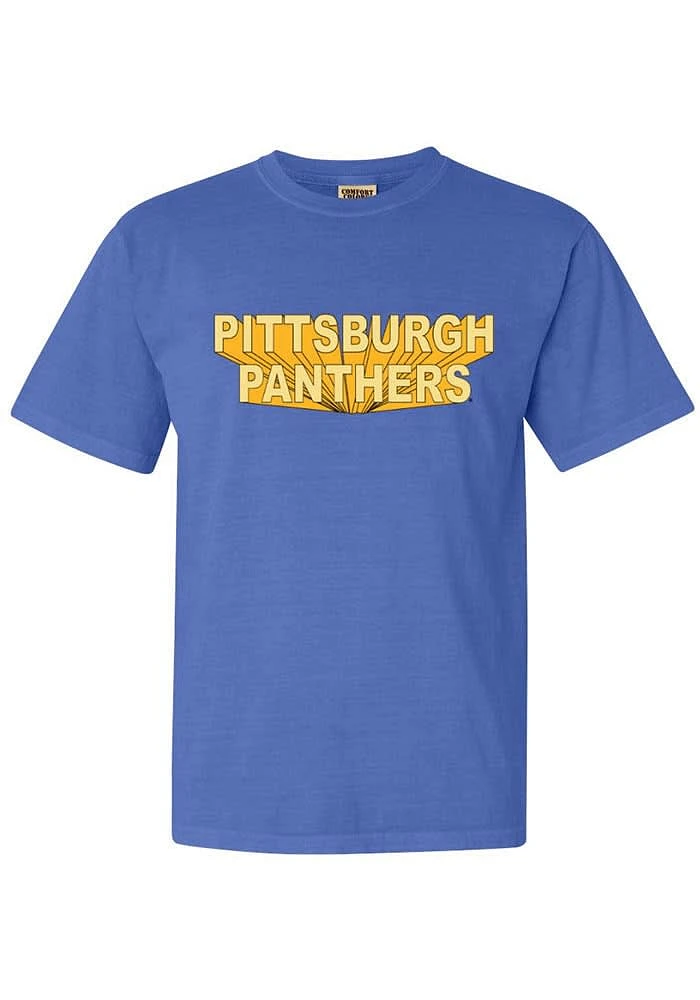 Summit Sportswear Pitt Panthers Womens Blue 3D Block Short Sleeve T-Shirt