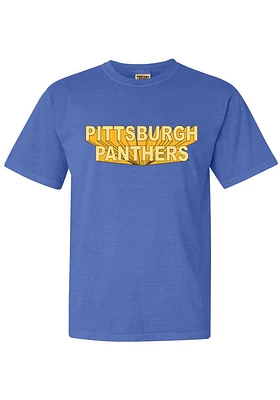 Summit Sportswear Pitt Panthers Womens Blue 3D Block Short Sleeve T-Shirt
