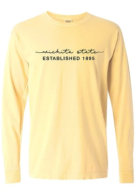 Summit Sportswear Wichita State Shockers Womens Yellow Classic Script LS Tee