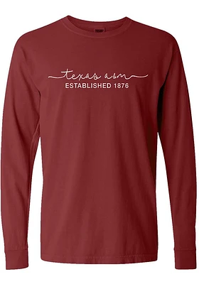 Summit Sportswear Texas A&M Aggies Womens Brown Classic Script LS Tee