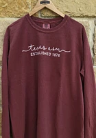 Summit Sportswear Texas A&M Aggies Womens Brown Classic Script LS Tee
