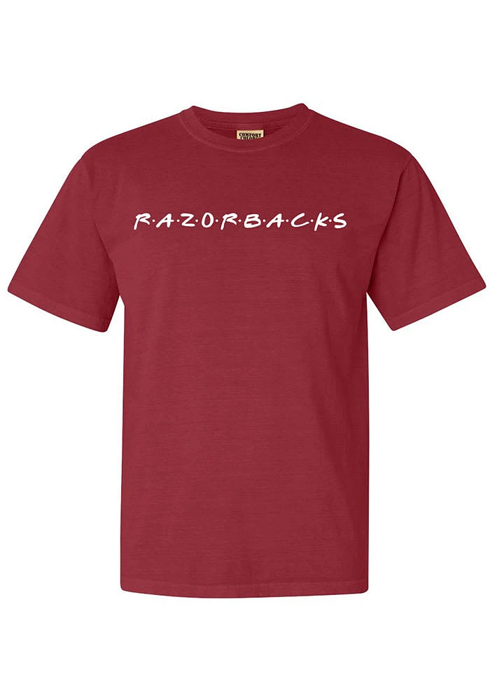 Summit Sportswear Arkansas Razorbacks Womens Crimson Wordmark Dots Short Sleeve T-Shirt