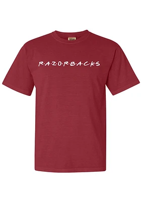 Summit Sportswear Arkansas Razorbacks Womens Crimson Wordmark Dots Short Sleeve T-Shirt
