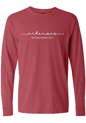 Summit Sportswear Arkansas Razorbacks Womens Crimson Classic Script LS Tee