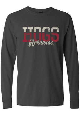 Summit Sportswear Arkansas Razorbacks Womens Grey Two Tone LS Tee