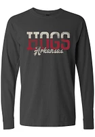 Summit Sportswear Arkansas Razorbacks Womens Grey Two Tone LS Tee