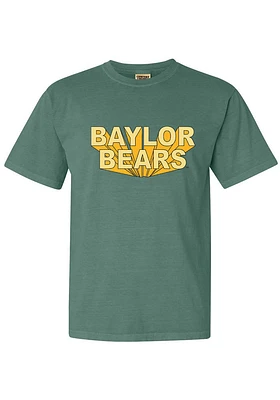 Summit Sportswear Baylor Bears Womens Green 3D Block Short Sleeve T-Shirt