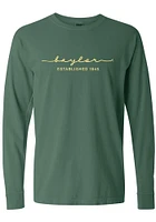 Summit Sportswear Baylor Bears Womens Green Classic Script LS Tee