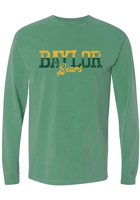 Summit Sportswear Baylor Bears Womens Green Two Tone LS Tee