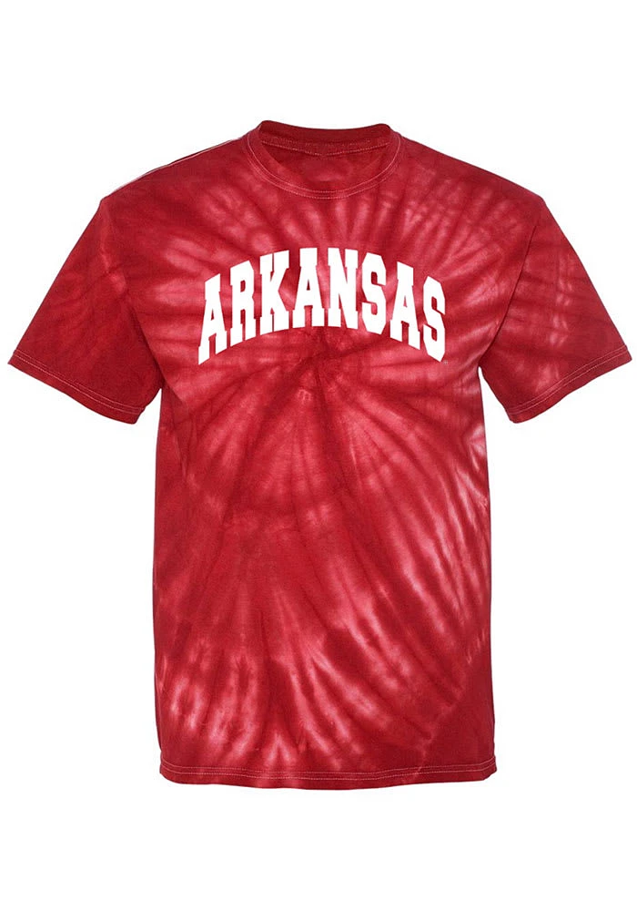 Summit Sportswear Arkansas Razorbacks Womens Crimson Quinn Tie Dye Short Sleeve T-Shirt