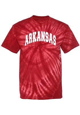 Summit Sportswear Arkansas Razorbacks Womens Crimson Quinn Tie Dye Short Sleeve T-Shirt