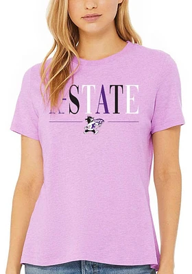 Summit Sportswear K-State Wildcats Womens Lavender Classic Short Sleeve T-Shirt