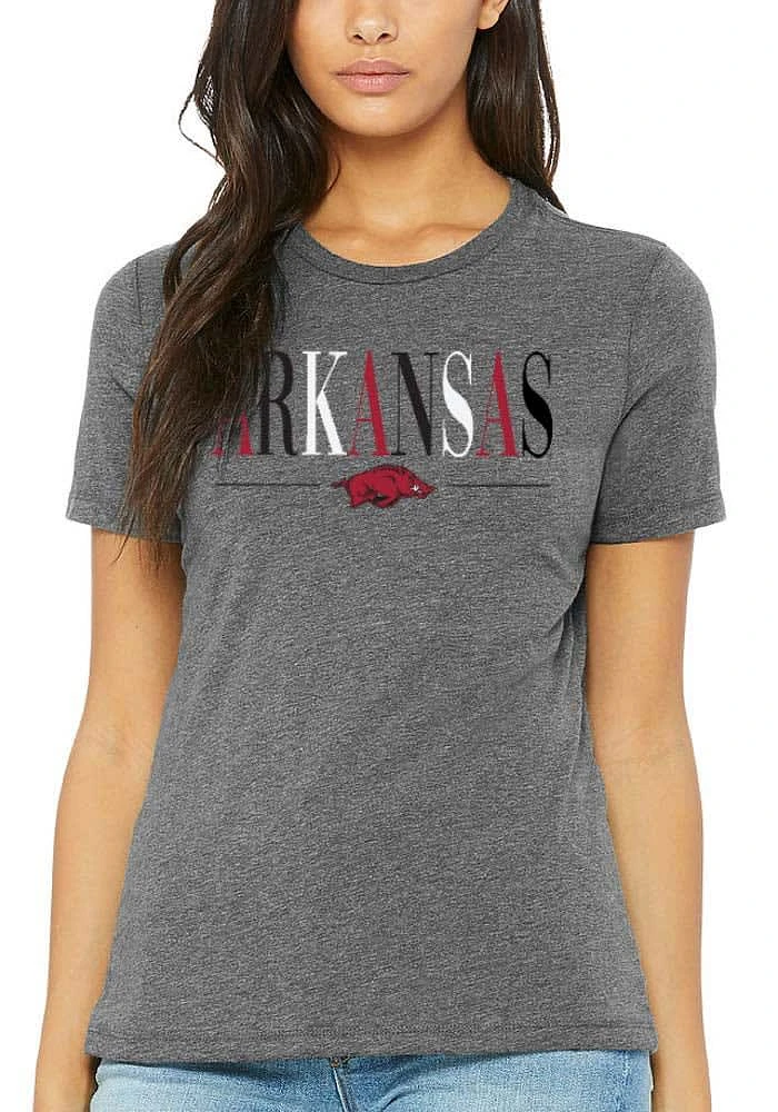 Summit Sportswear Arkansas Razorbacks Womens Grey Classic Short Sleeve T-Shirt