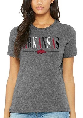 Summit Sportswear Arkansas Razorbacks Womens Grey Classic Short Sleeve T-Shirt