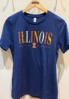 Summit Sportswear Illinois Fighting Illini Womens Navy Blue Classic Short Sleeve T-Shirt