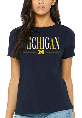 Summit Sportswear Michigan Wolverines Womens Blue Classic Short Sleeve T-Shirt
