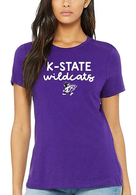Summit Sportswear K-State Wildcats Womens Purple Script Logo Short Sleeve T-Shirt