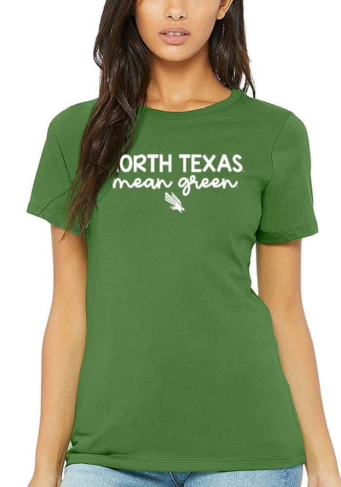 Summit Sportswear North Texas Mean Green Womens Script Logo Short Sleeve T-Shirt