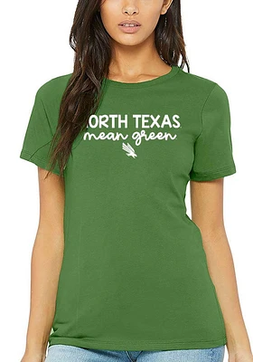 Summit Sportswear North Texas Mean Green Womens Script Logo Short Sleeve T-Shirt