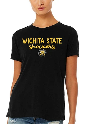 Summit Sportswear Wichita State Shockers Womens Black Script Logo Short Sleeve T-Shirt