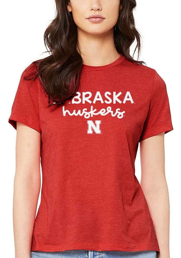 Summit Sportswear Nebraska Cornhuskers Womens Red Script Logo Short Sleeve T-Shirt