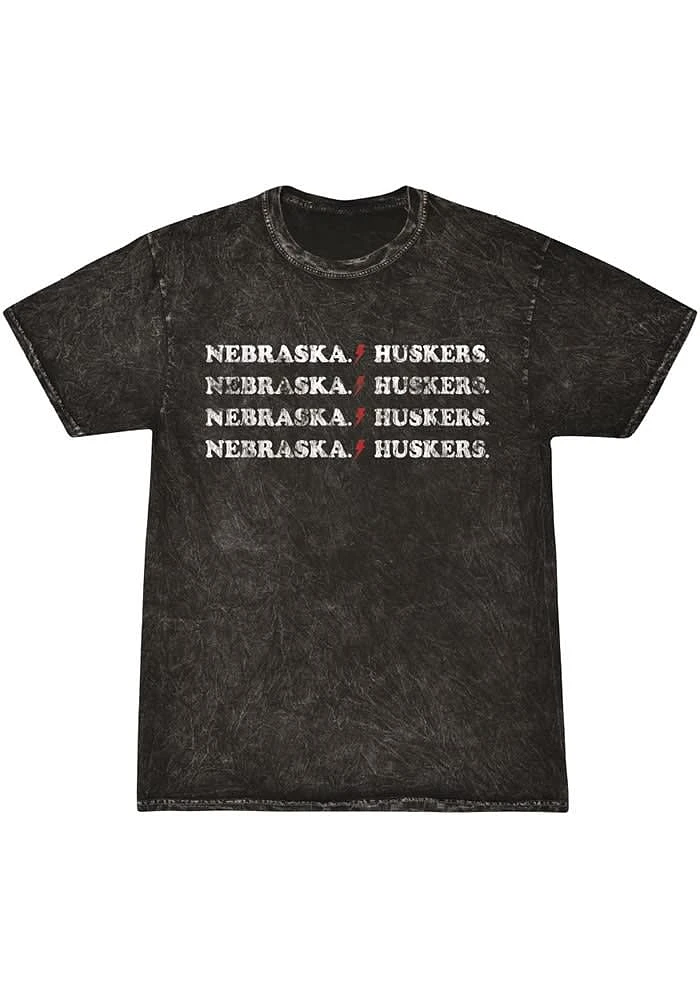 Summit Sportswear Nebraska Cornhuskers Womens Black Mineral Wash Short Sleeve T-Shirt