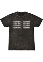 Summit Sportswear Nebraska Cornhuskers Womens Black Mineral Wash Short Sleeve T-Shirt