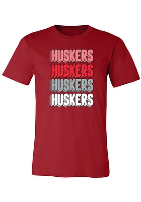 Summit Sportswear Nebraska Cornhuskers Womens Red Repeat Short Sleeve T-Shirt