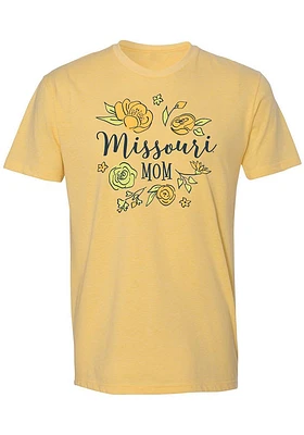 Summit Sportswear Missouri Tigers Womens Yellow Mom Design Short Sleeve T-Shirt
