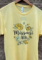 Summit Sportswear Missouri Tigers Womens Yellow Mom Design Short Sleeve T-Shirt