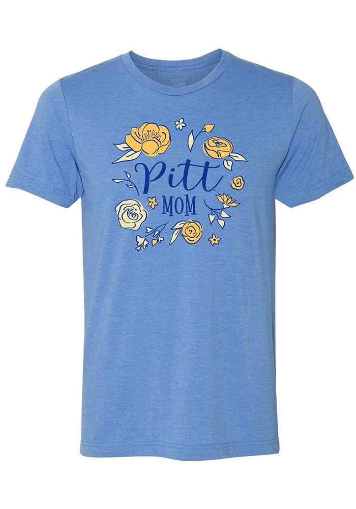 Summit Sportswear Pitt Panthers Womens Blue Mom Graphic Short Sleeve T-Shirt