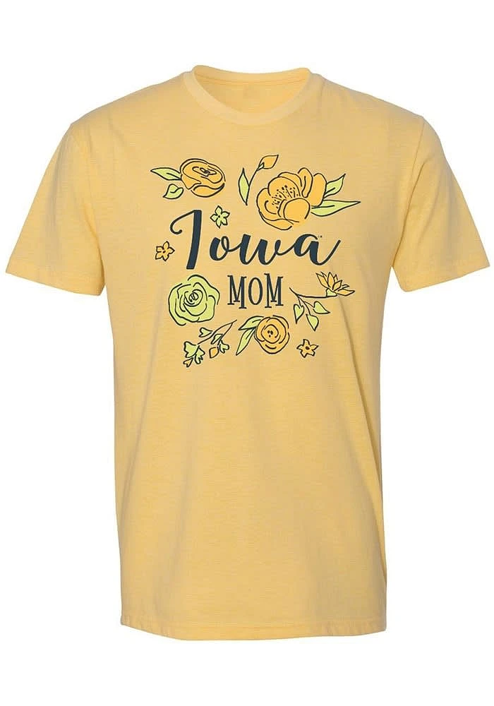 Summit Sportswear Iowa Hawkeyes Womens Yellow Mom Short Sleeve T-Shirt