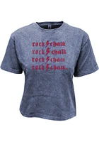 Summit Sportswear Kansas Jayhawks Womens Blue Kelsey Cropped Short Sleeve T-Shirt