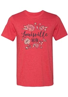 Summit Sportswear Louisville Cardinals Womens Red Mom Short Sleeve T-Shirt