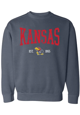 Summit Sportswear Kansas Jayhawks Womens Blue Aishu Crew Sweatshirt
