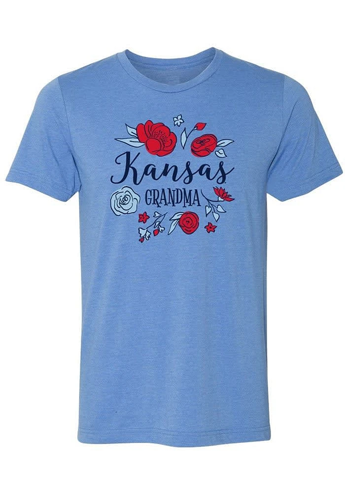 Summit Sportswear Kansas Jayhawks Womens Blue Grandma Short Sleeve T-Shirt