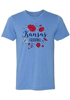 Summit Sportswear Kansas Jayhawks Womens Blue Grandma Short Sleeve T-Shirt