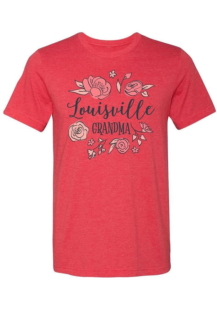 Summit Sportswear Louisville Cardinals Womens Red Grandma Short Sleeve T-Shirt