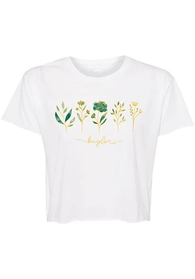 Summit Sportswear Baylor Bears Womens White Jade Floral Short Sleeve T-Shirt