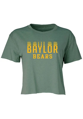 Summit Sportswear Baylor Bears Womens Green Jade Crop Short Sleeve T-Shirt