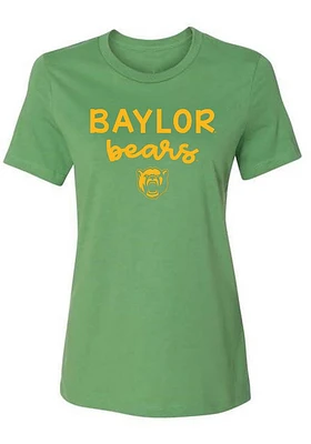 Summit Sportswear Baylor Bears Womens Green Script Logo Short Sleeve T-Shirt