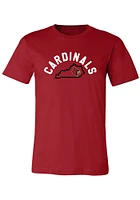 Summit Sportswear Louisville Cardinals Womens Red Josie State Shape Short Sleeve T-Shirt