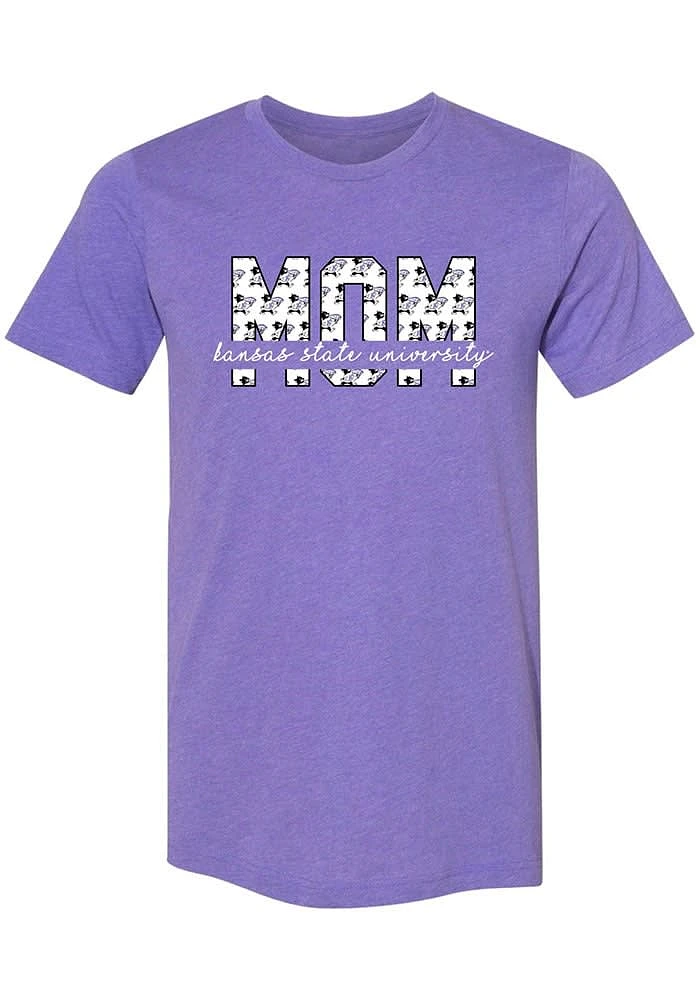 Summit Sportswear K-State Wildcats Womens Purple Mom Block Short Sleeve T-Shirt